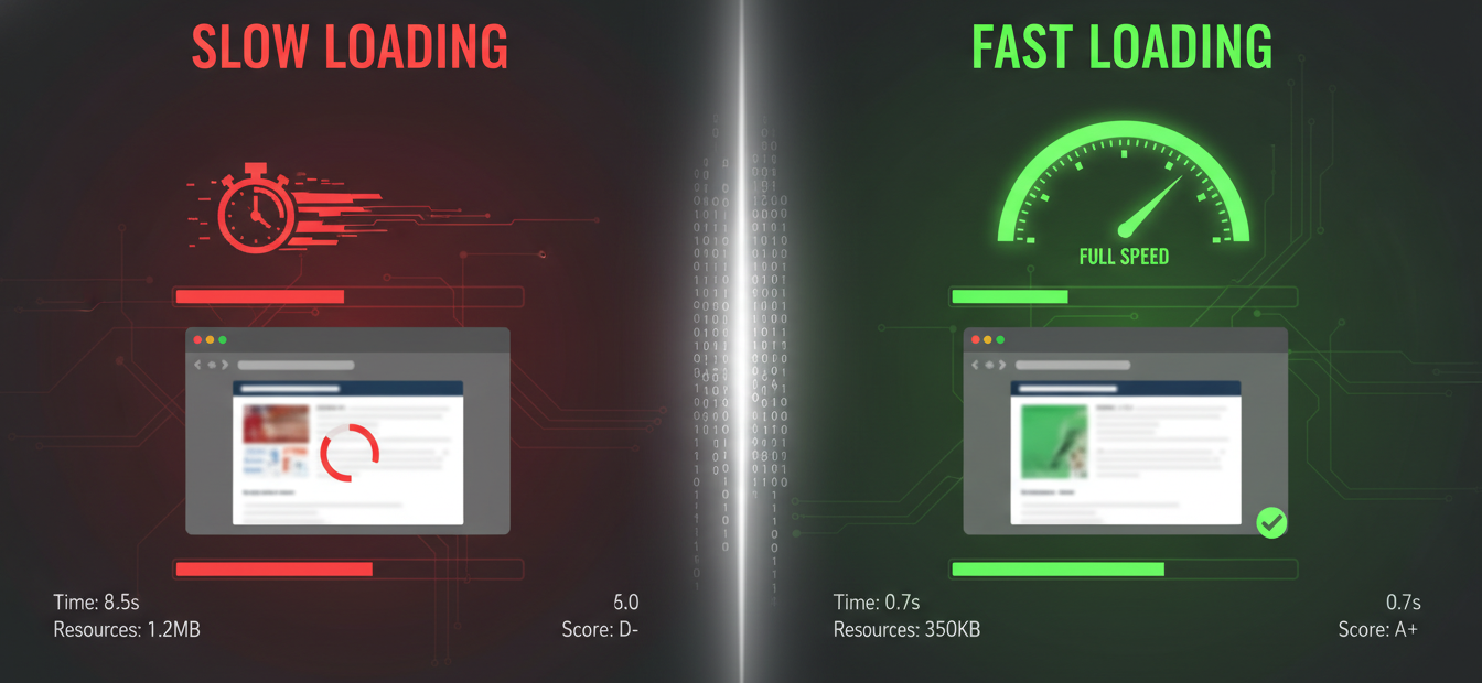 website speed comparison fast vs slow